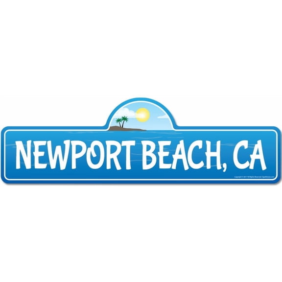 Newport CA California Beach Street Sign | Indoor/Outdoor | Surfer Ocean Lover Décor For Beach House Garages Living Rooms Bedroom | Signmission Personalized Gift