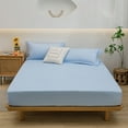 thumbnail image 3 of Hiroekza Premium Queen Bedding Set, Sheet Set, Cooling Bed Sheets for Hot Sleepers - 3-Piece, Solid Color, Breathable, Bed Cover with Pillowcases Machine Washable Blue, 3 of 5