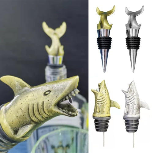 Cheers.US Metal Wine Bottle Aerator Shark Whiskey Wine Diffuser Aerator