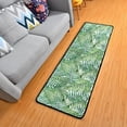 thumbnail image 3 of SKYSONIC 2X6 Feet Palm Frond Tropical Runner Rug with Rubber Backing, Summer Green Non Slip Entryway Rug Runner Washable Soft Area Rug Carpet for Hallway Bedroom Kitchen Decor, 3 of 6