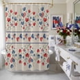 thumbnail image 4 of Independence Day Shower Curtain, 72" x 72", Retro Red Blue Love Stars Flags Green Leaf Waterproof Bathroom Curtain Washable Shower Curtain Set with 12 Hooks, 4 of 9