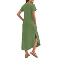 thumbnail image 3 of OutfitShow Women Maxi Dress with Pockets Casual Short Sleeve V-Neck Summer Dress, 3 of 7