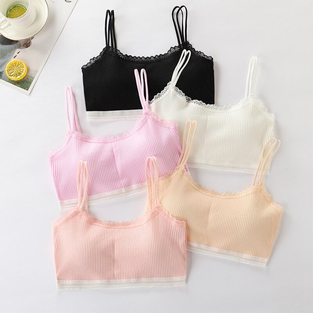 Teen Bras Girls Underwear Teenage Girls Training Bras Lace Brassiere For Children Kids BraPink12 He Qiyong unisex