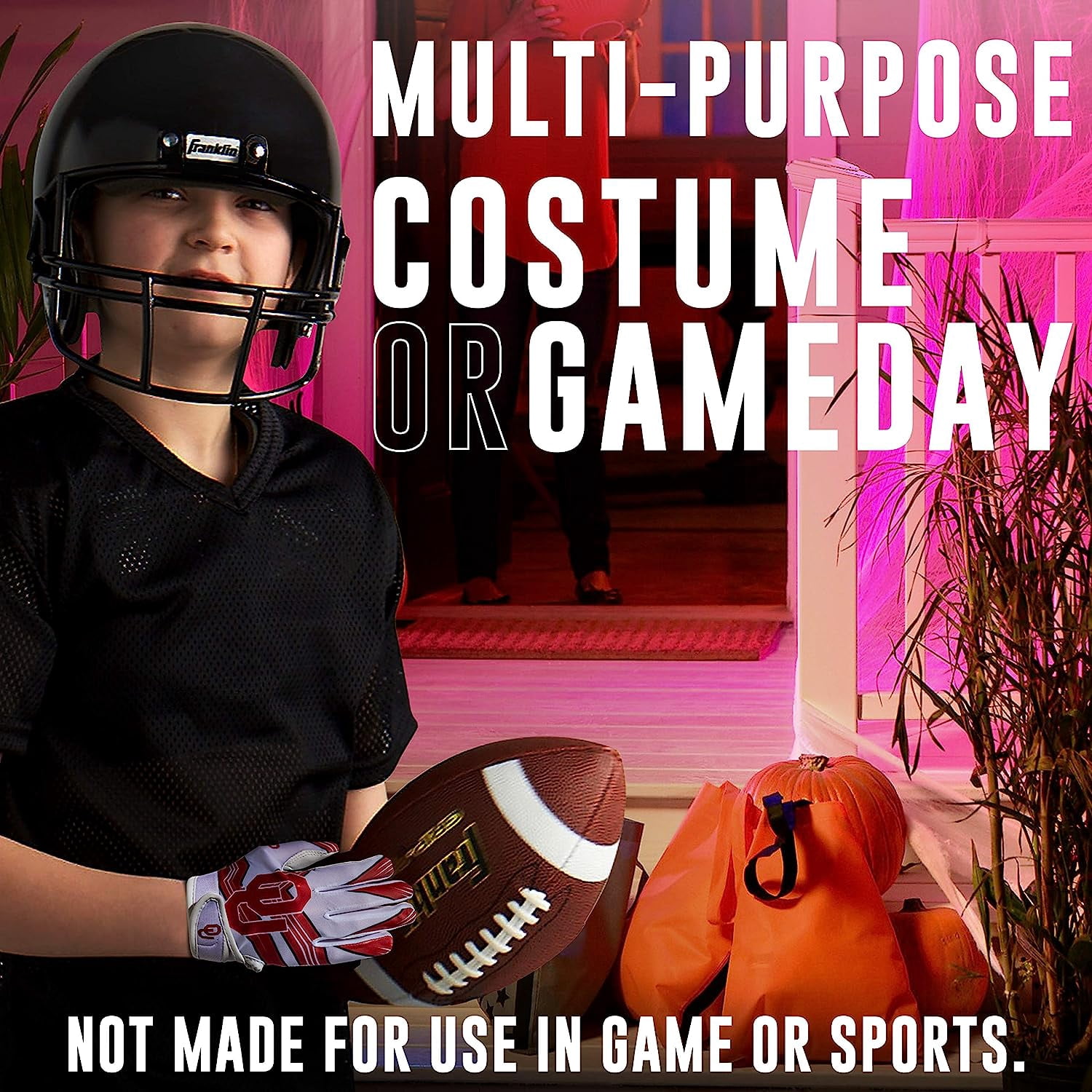 Franklin Sports Oklahoma Sooners Kids Football Receiver Gloves - Youth Official NCAA College Team Football Gloves - Silicone Palm Receiver Gloves for Kids Ages 7 -10 - Youth Small/Extra Small