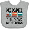 thumbnail image 3 of Inktastic Daddy Still Plays with Trains Boys or Girls Baby Bib, 3 of 4