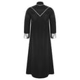 thumbnail image 3 of RUNQHUI Men's Priest Robe With Gold Trim And Cross Front Zip Closure For Church Worship And Cosplay Black 3XL, 3 of 7