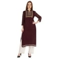 thumbnail image 1 of Phagun Kurta Ethnique Indienne pour Femmes Kurti Brodée Traditionnelle, 1 of 6