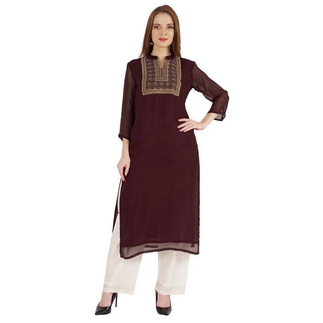Phagun Kurta Ethnique Indienne pour Femmes Kurti Brodée Traditionnelle