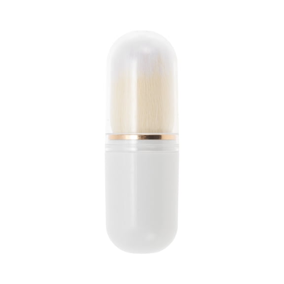 Unique Bargains 1 Pc Pinceau de Maquillage Rétractable pour Voyage d'Affaires Laine en Fibre Artificielle Plastique Blanc