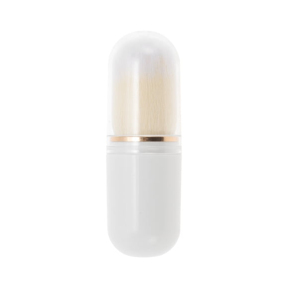 Unique Bargains 1 Pc Pinceau de Maquillage Rétractable pour Voyage d'Affaires Laine en Fibre Artificielle Plastique Blanc