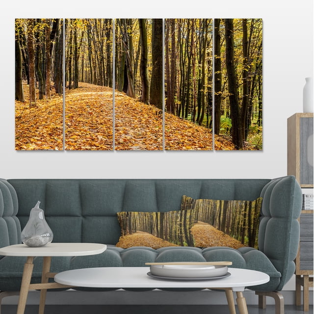 Dense Autumn Forest Woods - Modern Forest Canvas Art