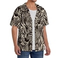 thumbnail image 2 of Fotbe Leopard And Zebra1 Camisa Estampada de Manga Corta para Hombre, Casual de Verano, Estilo Playero, Sin Arrugas-Large, 2 of 5