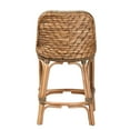 thumbnail image 4 of bali & pari Kyle Rattan, Mahogany wood and Seagrass BOHO Counter Stool, Natural Brown, 4 of 10