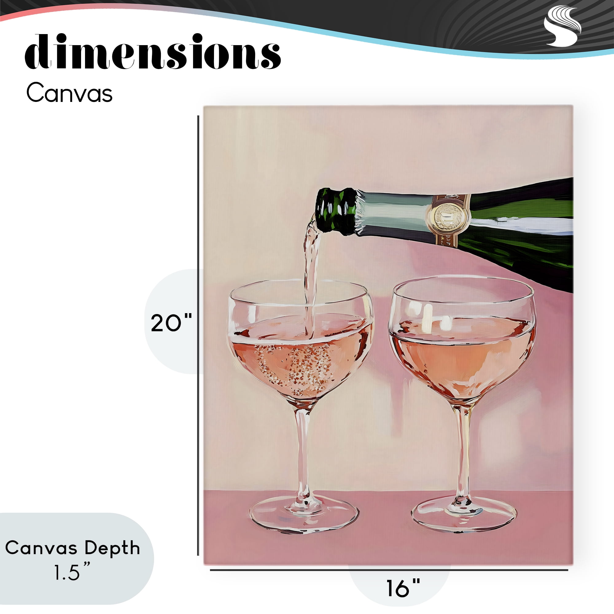 Stupell Industries Pink Champagne Toast for Two Canvas Wall Art, design by The Prints Vibe