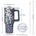 thumbnail image 2 of OBREWU Pioneer Flower Tumbler with Handle and Lid,Pioneer Flower 40oz Double Wall Vacuum Insulated Tumbler,Cups Gift for Women and Men, 2 of 7