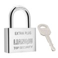 thumbnail image 1 of Unique Bargains 50mm Body Width Steel Padlock Hardened Shackle Chrome Plated, Keyed Alike, 1 of 4