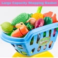 thumbnail image 4 of NimJoy Blue Big Toy Shopping Cart W/Cutting Foods ABS Toys for Boys 3-6 Years Kids, Pretend Play Shopping Grocery Play Set Gifts to Toddlers Girls Boys (Unisex), 4 of 6