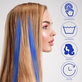 thumbnail image 4 of Miangastore 10 Pcs Extensions de Cheveux Synthétiques à Clipser Colorées (Bleu), 4 of 8