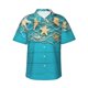thumbnail image 1 of Fotbe Seashells And Fishing Net On Blue Wooden Table Camisa Hawaiana para Hombre Unisex – Camisa Casual de Verano con Botones de Manga Corta de Algodón y Lino,Small, 1 of 7