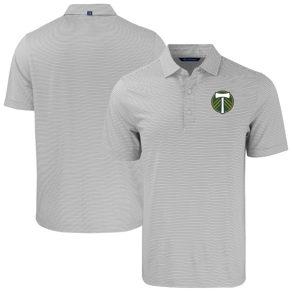 Men's-Cutter & Buck  Gray Portland Timbers Big & Tall Forge Eco Double Stripe Stretch Recycled Polo