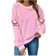 thumbnail image 2 of ‌FDGIU Trendy 2025 Women's Xmas Sweater – Funny Print Long Sleeve Pullover, Winter Casual Tunic‌, 2 of 5