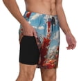 thumbnail image 2 of Daiia Tomato Field Bottle Mens Swim Trunks Swim Shorts Quick Dry Swim Shorts with Mesh Lining Pockets-Large, 2 of 9