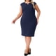 thumbnail image 5 of Vestido de tubo sin mangas de talla grande para mujer Agnes Orinda, con escote en V, casual, midi, con cremallera, 3X, azul oscuro, 5 of 8