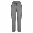 thumbnail image 6 of Havenre Mens Cargo Sweatpants Drawstring Elastic High Waist Athletic Jogger Pants Loose Fit Casual Straight Leg Workout Sport Pants with Multi-Pockets Gray XXL, 6 of 8