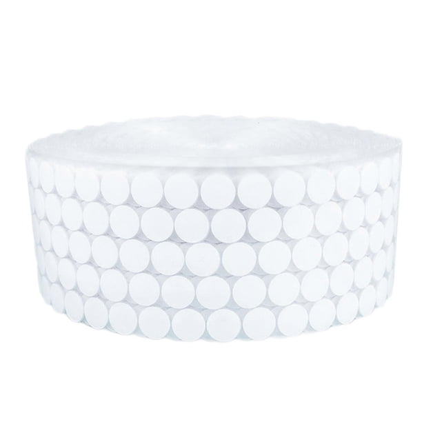 450 Pairs 10mm Self Adhesive Sticky Back Round Coins Fasteners Hook and Loop Dots Tape for School Office Home White