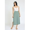 thumbnail image 6 of Solid Fold Over Band Side Slit Midi Skirt | 6 Colors | S-3X, 6 of 11