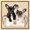 Gold Frame, variant on Frenchie Pair Purse Canvas Fashion Pet Art by Art Remedy, White Frame, 40" x 40"
