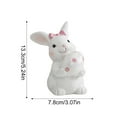 thumbnail image 2 of Easter Bunny Resin Figurine Set – 2-Piece Adorable Rabbit Holding Decorated Egg with Pink Bow, Spring Holiday Tabletop Decoration Ornaments, 2 of 6