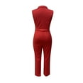 thumbnail image 5 of Honeeladyy Discount Suspender Jumpsuit Women Houndstooth Printed Buttons Casual Sleeveless Long Pants Jumpsuit V Neck Slim Trendy Rompers, 5 of 5