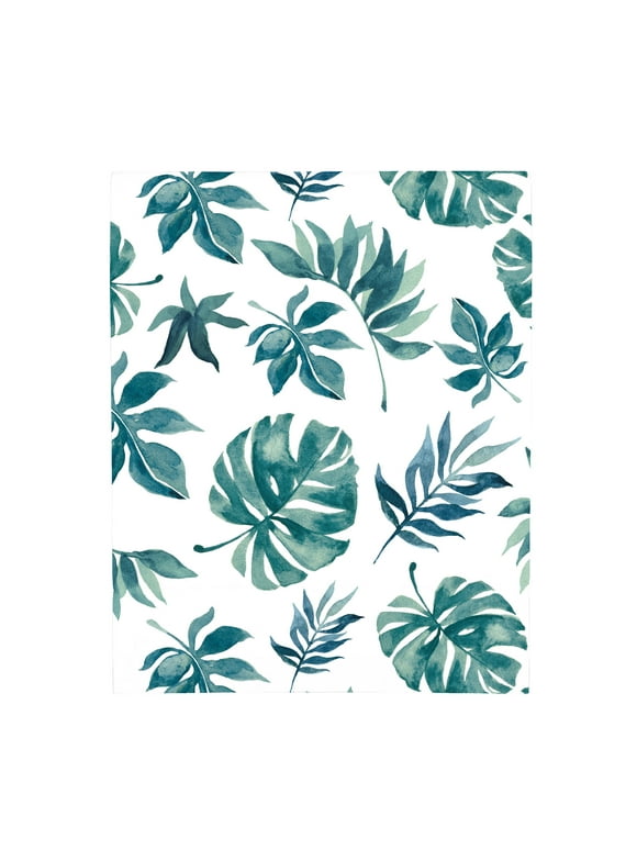 NoJo Palm Leaf Fitted Crib Sheet - Green and White
