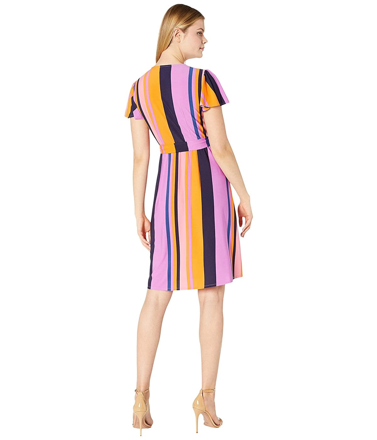 Donna Morgan Cap Sleeve Stripe Print 