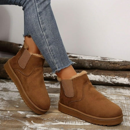 Women s Winter Classic Snow Boots – Thickened Padded Non-Slip Waterproof Cotton Shoes