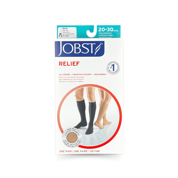 Medias De Compresión Jobst Relief A La Rodilla Talla Grande Beige 20-30 mmHg