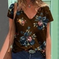 thumbnail image 2 of Camisetas con estampado floral con cuello en V para mujer Blusas femeninas cómodas a la moda Tops OAVQHLG3B Store  lin121212, 2 of 4
