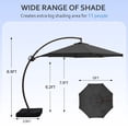 thumbnail image 2 of JUSTLET 12ft Curvy Cantilever Offset Hanging Market Patio Umbrella with Base, Gray, 2 of 9
