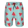 thumbnail image 4 of Kdxio Watermelon Pattern Mens Casual Shorts - Drawstring Summer Beach Sports Shorts for Men, 4 of 9