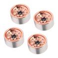 thumbnail image 4 of 4 bujes de rueda para coche RC de 1,0 pulgadas, para coche de orugas, con destornillador hexagonal de 7 mm, color plateado, exterior triangular, 9 agujeros, llantas de metal doradas., 4 of 14
