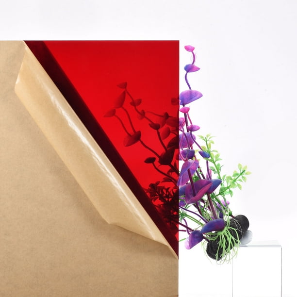 Rouge Transparent Feuille Acrylique Coulée 12 x 12, 3mm Épais