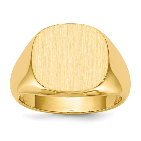 Solid 14k Yellow Gold Men's Engravable Signet Ring (14.3mm) - Size 9.5