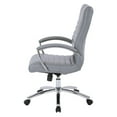 thumbnail image 5 of Pemberly Row Executive Mid-Back Chair in Gray Faux Leather with Padded Arms, 5 of 5