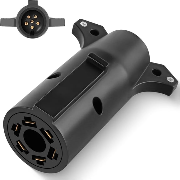 Nilight 7 RV Blade to 6 Pole 7-Way to 6-Way Round Trailer Adapter 7 pin to 6 pin Wiring Plug Adapter for Tow Hitch Car RV Boat Truck