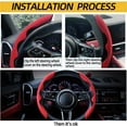 thumbnail image 4 of New Fluffy Anti-Skid Steering Wheel Cover Segmented Protector Safe and Non Slip Car Accessory and Durable Easy to Install for Steering Wheels of Universal Fit 99% Car (Suede Material Red), 4 of 8