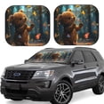 thumbnail image 2 of Picia Cute Butterfly Bear 2 Piece Car Windshield Sun Shade Foldable | Foldable Sun Shield for Front Window Blocks UV Rays and Keeps Your Vehicle Cool-Medium, 2 of 7
