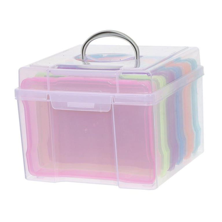 Greeting Card Storage Box File Holder with 6 Dividers with Lid
