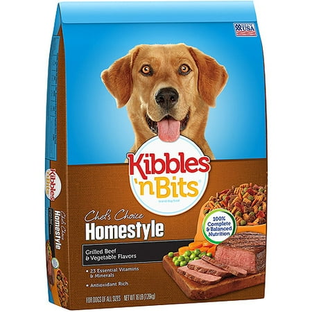 Kibbles 'n Bits Homestyle Grilled Beef & Vegetable Flavors Dry Dog Food, 16-Pound