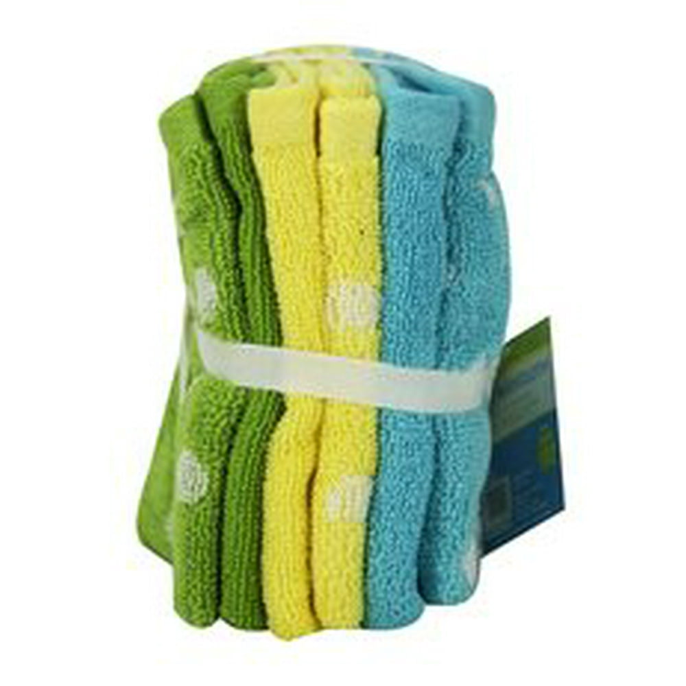 Just For Kids 6pk Froggy Washcloths